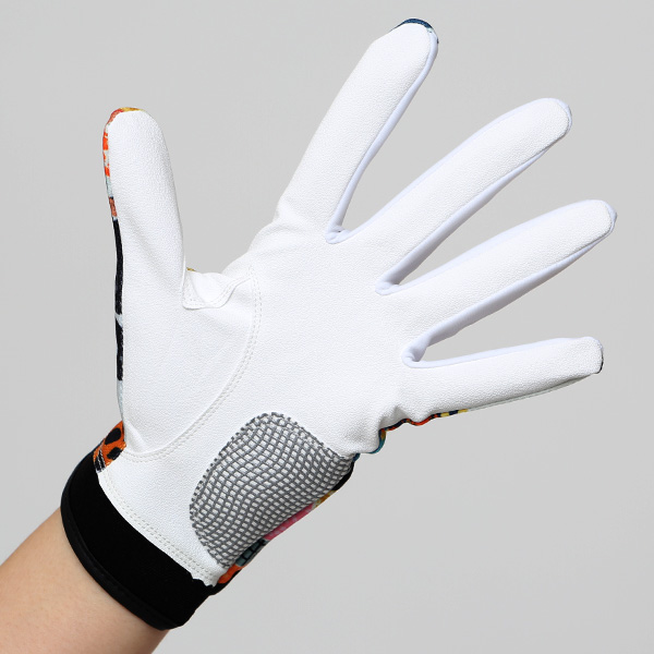 ゴルフグローブ レディース オシャレ 左手 総柄 カラフル 洗濯可能 ストレッチ 夏 手袋 ゴルフ 右利き用 ブラック 黒 黒色 速乾 UVカット プレゼント 妻 彼女 ギフト ゴルフ 人気 サイズ XS/M ブランド ペレック(PELLEK)