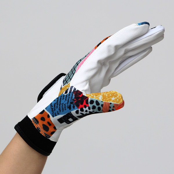 ゴルフグローブ レディース オシャレ 左手 総柄 カラフル 洗濯可能 ストレッチ 夏 手袋 ゴルフ 右利き用 ブラック 黒 黒色 速乾 UVカット プレゼント 妻 彼女 ギフト ゴルフ 人気 サイズ XS/M ブランド ペレック(PELLEK)