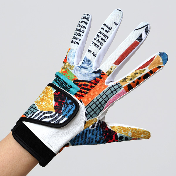 ゴルフグローブ レディース オシャレ 左手 総柄 カラフル 洗濯可能 ストレッチ 夏 手袋 ゴルフ 右利き用 ブラック 黒 黒色 速乾 UVカット プレゼント 妻 彼女 ギフト ゴルフ 人気 サイズ XS/M ブランド ペレック(PELLEK)