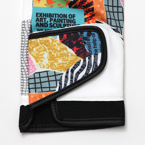 ゴルフグローブ レディース オシャレ 左手 総柄 カラフル 洗濯可能 ストレッチ 夏 手袋 ゴルフ 右利き用 ブラック 黒 黒色 速乾 UVカット プレゼント 妻 彼女 ギフト ゴルフ 人気 サイズ XS/M ブランド ペレック(PELLEK)