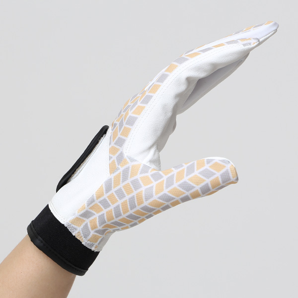 ゴルフグローブ レディース オシャレ 左手 総柄 カラフル 洗濯可能 ストレッチ 夏 手袋 ゴルフ 右利き用 イエロー 黄色 速乾 UVカット プレゼント 妻 彼女 ギフト ゴルフ 人気 サイズ XS/M ブランド ペレック(PELLEK)