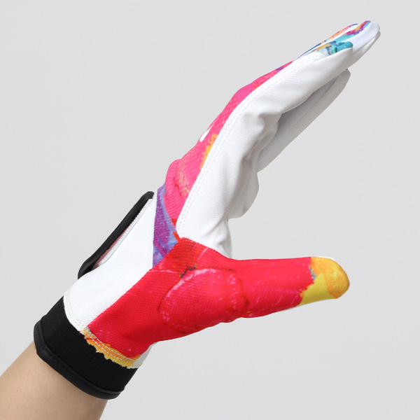 ゴルフグローブ レディース オシャレ 左手 総柄 カラフル 洗濯可能 ストレッチ 夏 手袋 ゴルフ 右利き用 ピンク 桃色 速乾 UVカット プレゼント 妻 彼女 ギフト ゴルフ 人気 サイズ XS/M ブランド ペレック(PELLEK)