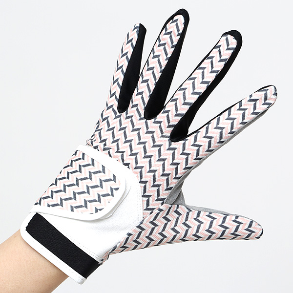 ゴルフ 手袋 レディース 左手用 右利き グローブ 洗濯可能 手洗い サイズ XS/M ストレッチ フィット感 グレー グレイ 灰色 総柄 女性用 ゴルフグローブ おしゃれ UVカット ギフト プレゼント 婦人 彼女 ゴルフ ペレック(PELLEK)