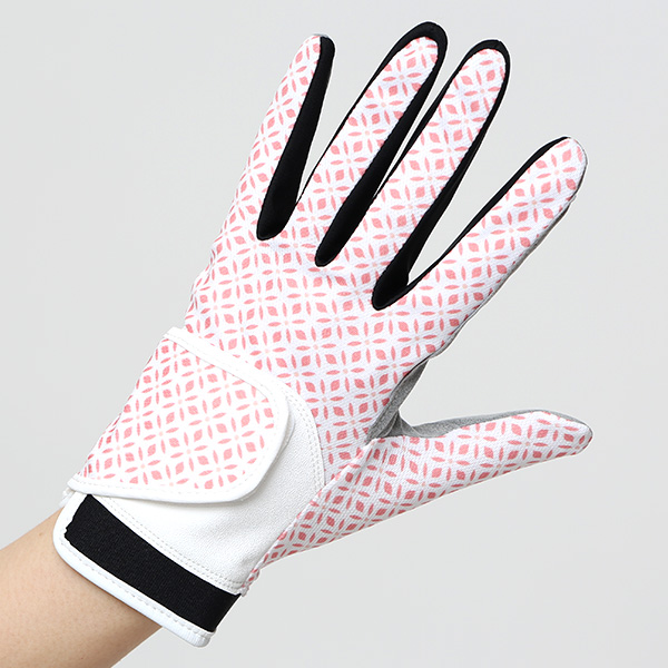 ゴルフ 手袋 レディース 左手用 右利き グローブ 洗濯可能 手洗い サイズ XS/M ストレッチ フィット感 ベージュ 肌色 総柄 女性用 ゴルフグローブ おしゃれ UVカット ギフト プレゼント 婦人 彼女 ゴルフ ペレック(PELLEK)