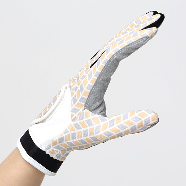 ゴルフ 手袋 レディース 左手用 右利き グローブ 洗濯可能 手洗い サイズ XS/M ストレッチ フィット感 イエロー 黄色 総柄 女性用 ゴルフグローブ おしゃれ UVカット ギフト プレゼント 婦人 彼女 ゴルフ ペレック(PELLEK)