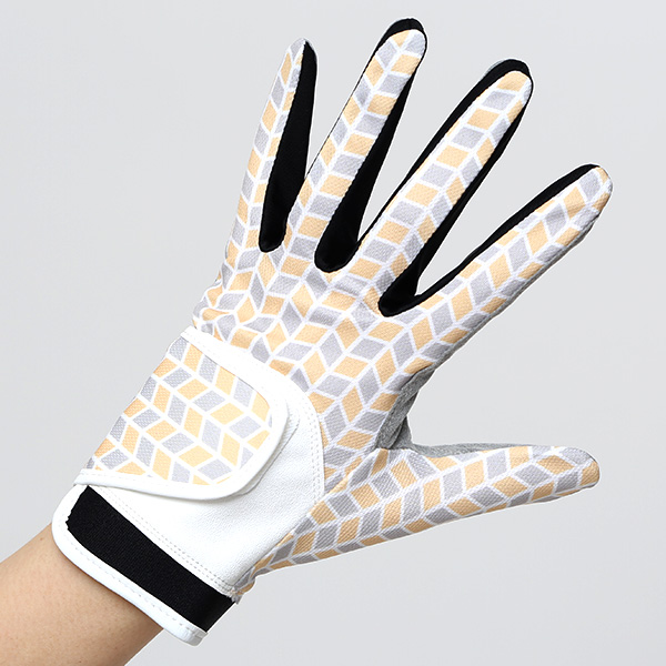 ゴルフ 手袋 レディース 左手用 右利き グローブ 洗濯可能 手洗い サイズ XS/M ストレッチ フィット感 イエロー 黄色 総柄 女性用 ゴルフグローブ おしゃれ UVカット ギフト プレゼント 婦人 彼女 ゴルフ ペレック(PELLEK)