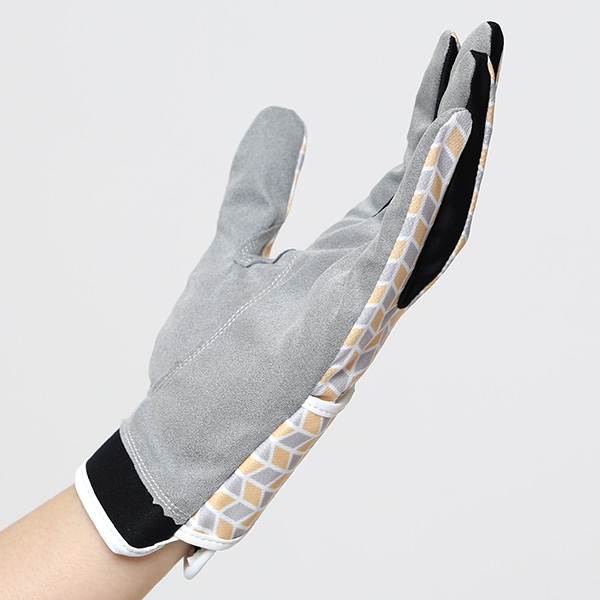 ゴルフ 手袋 レディース 左手用 右利き グローブ 洗濯可能 手洗い サイズ XS/M ストレッチ フィット感 イエロー 黄色 総柄 女性用 ゴルフグローブ おしゃれ UVカット ギフト プレゼント 婦人 彼女 ゴルフ ペレック(PELLEK)