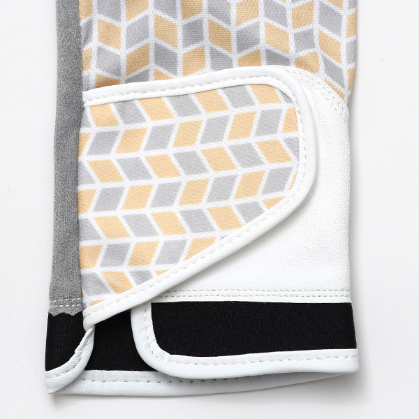 ゴルフ 手袋 レディース 左手用 右利き グローブ 洗濯可能 手洗い サイズ XS/M ストレッチ フィット感 イエロー 黄色 総柄 女性用 ゴルフグローブ おしゃれ UVカット ギフト プレゼント 婦人 彼女 ゴルフ ペレック(PELLEK)