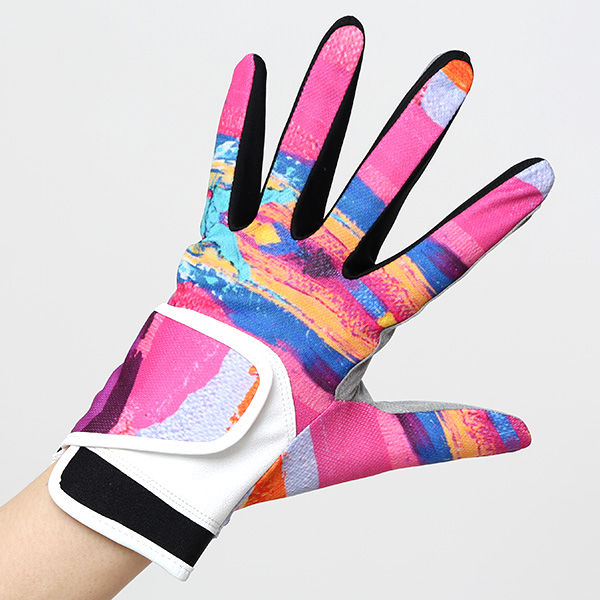  ゴルフ 手袋 レディース 左手用 右利き グローブ 洗濯可能 手洗い サイズ XS/M ストレッチ フィット感 ピンク 桃色 総柄 女性用 ゴルフグローブ おしゃれ UVカット ギフト プレゼント 婦人 彼女 ゴルフ ペレック(PELLEK)