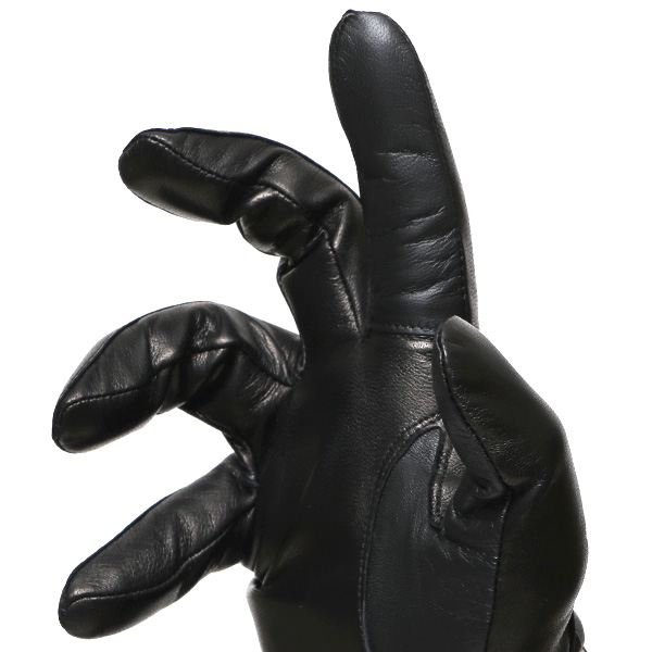  手袋 メンズ レザー スマホ対応 イタリーラム カシミヤ100％ 本革 グローブ 防寒 ベルト付き 革手袋 ブラック 黒 黒色 本革 グローブ ブランド ギフト クリスマス バレンタイン 男性用 高級 手袋 日本製 クロダ(KURODA)