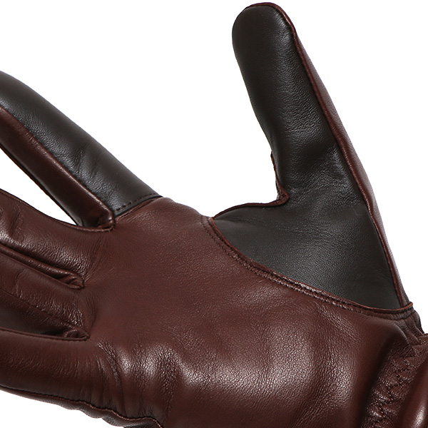  手袋 メンズ レザー スマホ対応 イタリーラム カシミヤ100％ 本革 グローブ 防寒 ベルト付き 革手袋 ダークブラウン ブラウン 茶 茶色 本革 グローブ ブランド ギフト クリスマス バレンタイン 男性用 高級 手袋 日本製 クロダ(KURODA)