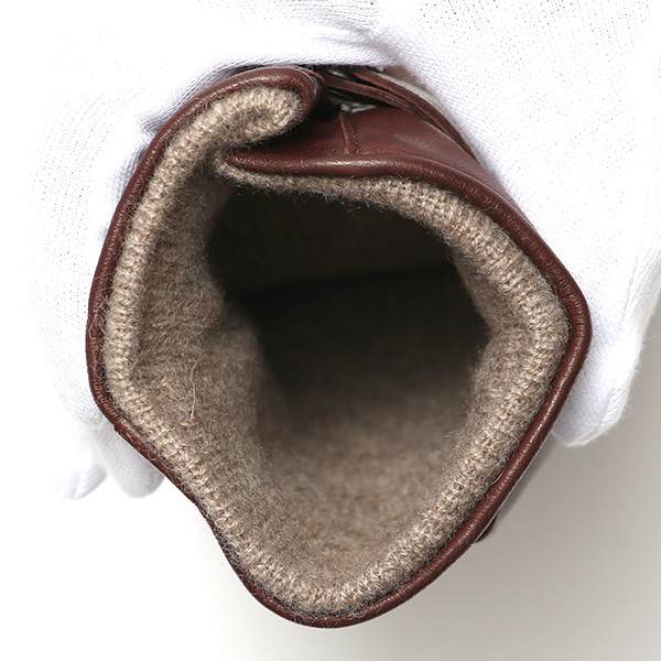  手袋 メンズ レザー スマホ対応 イタリーラム カシミヤ100％ 本革 グローブ 防寒 ベルト付き 革手袋 ダークブラウン ブラウン 茶 茶色 本革 グローブ ブランド ギフト クリスマス バレンタイン 男性用 高級 手袋 日本製 クロダ(KURODA)