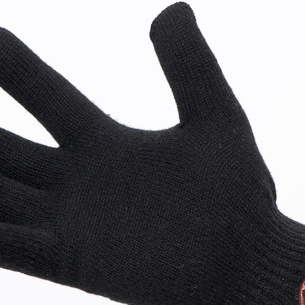  手袋 メンズ ニット手袋 ウール 防寒 裏地 カシミヤ100％ 温かい 厚手 グローブ 日本製 無地 おしゃれ ブラック 黒 黒色 カシミア 通勤 通学 冬物 彼氏 夫 紳士 男性用 手袋 プレゼント 化粧箱付き ブランド クロダ(KURODA)