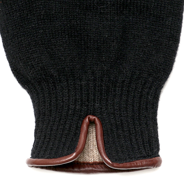  手袋 メンズ ニット手袋 ウール 防寒 裏地 カシミヤ100％ 温かい 厚手 グローブ 日本製 無地 おしゃれ ブラック 黒 黒色 カシミア 通勤 通学 冬物 彼氏 夫 紳士 男性用 手袋 プレゼント 化粧箱付き ブランド クロダ(KURODA)