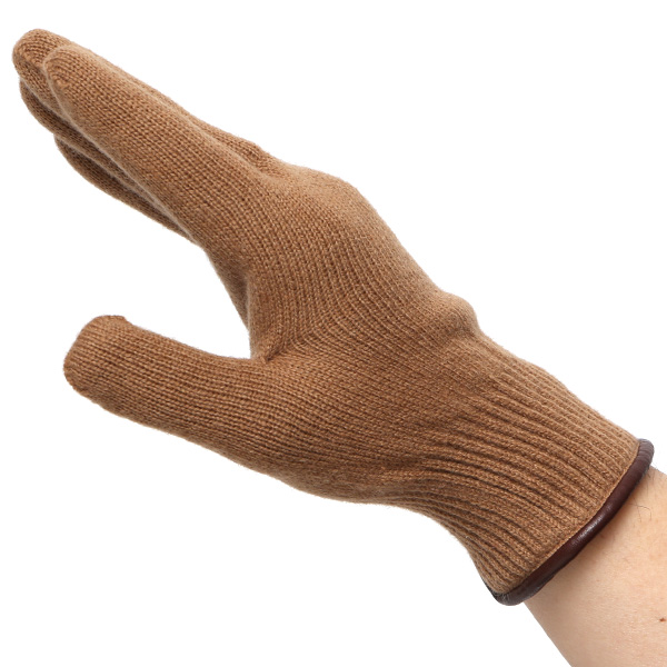  手袋 メンズ ニット手袋 ウール 防寒 裏地 カシミヤ100％ 温かい 厚手 グローブ 日本製 無地 おしゃれ キャメル ブラウン 茶 茶色 カシミア 通勤 通学 冬物 彼氏 夫 紳士 男性用 手袋 プレゼント 化粧箱付き ブランド クロダ(KURODA)