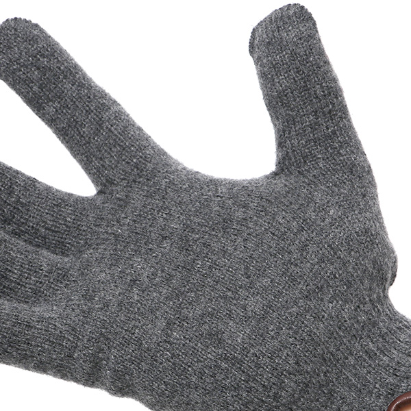  手袋 メンズ ニット手袋 ウール 防寒 裏地 カシミヤ100％ 温かい 厚手 グローブ 日本製 無地 おしゃれ ダークグレー グレー グレイ 灰色 カシミア 通勤 通学 冬物 彼氏 夫 紳士 男性用 手袋 プレゼント 化粧箱付き ブランド クロダ(KURODA)