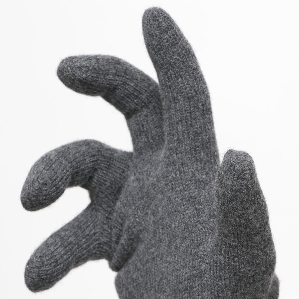  手袋 メンズ ニット手袋 ウール 防寒 裏地 カシミヤ100％ 温かい 厚手 グローブ 日本製 無地 おしゃれ ダークグレー グレー グレイ 灰色 カシミア 通勤 通学 冬物 彼氏 夫 紳士 男性用 手袋 プレゼント 化粧箱付き ブランド クロダ(KURODA)