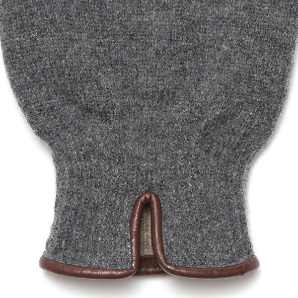  手袋 メンズ ニット手袋 ウール 防寒 裏地 カシミヤ100％ 温かい 厚手 グローブ 日本製 無地 おしゃれ ダークグレー グレー グレイ 灰色 カシミア 通勤 通学 冬物 彼氏 夫 紳士 男性用 手袋 プレゼント 化粧箱付き ブランド クロダ(KURODA)