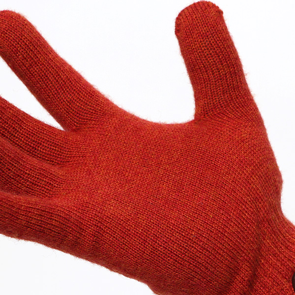  手袋 メンズ ニット手袋 ウール 防寒 裏地 カシミヤ100％ 温かい 厚手 グローブ 日本製 無地 おしゃれ オレンジ 橙色 カシミア 通勤 通学 冬物 彼氏 夫 紳士 男性用 手袋 プレゼント 化粧箱付き ブランド クロダ(KURODA)