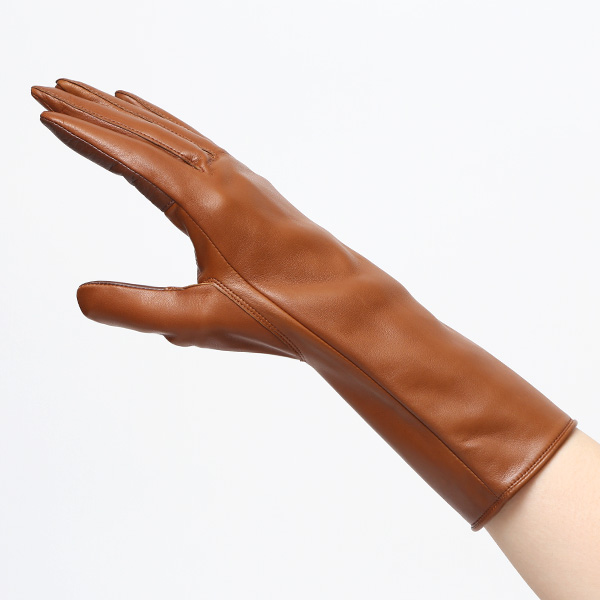  手袋 レディース スマホ対応 女性用 グローブ ロング 革手袋 イタリーラム 羊革 手袋 ベンベルグ 裏地 ブラウン 茶 茶色 日本製 レザーグローブ 婦人 美しい プレゼント ギフト クリスマス 冬物 ブランド クロダ(KURODA)