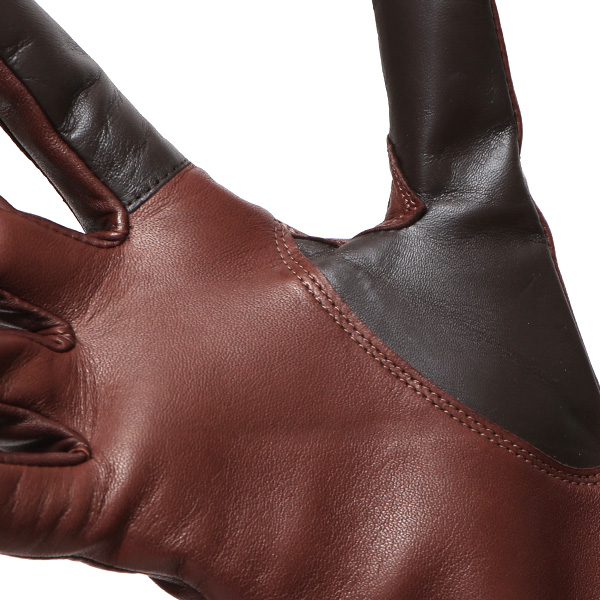  手袋 レディース スマホ対応 女性用 グローブ ロング 革手袋 イタリーラム 羊革 手袋 ベンベルグ 裏地 ダークブラウン ブラウン 茶 茶色 日本製 レザーグローブ 婦人 美しい プレゼント ギフト クリスマス 冬物 ブランド クロダ(KURODA)