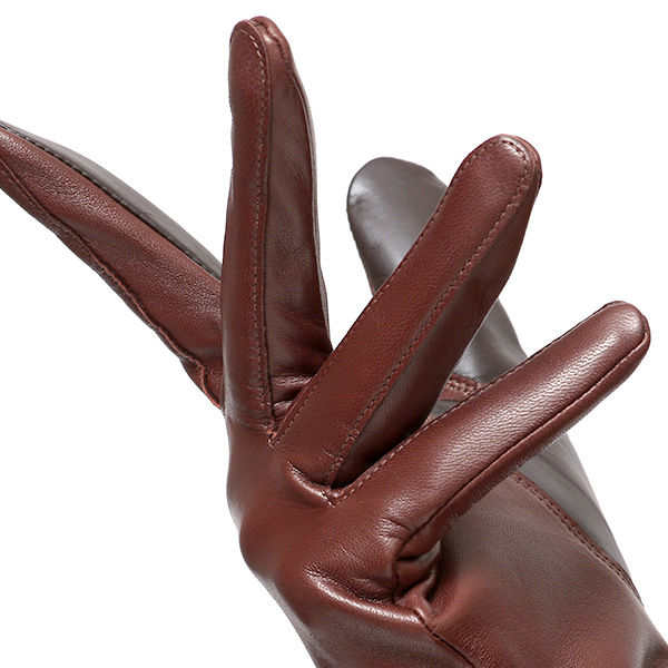  手袋 レディース スマホ対応 女性用 グローブ ロング 革手袋 イタリーラム 羊革 手袋 ベンベルグ 裏地 ダークブラウン ブラウン 茶 茶色 日本製 レザーグローブ 婦人 美しい プレゼント ギフト クリスマス 冬物 ブランド クロダ(KURODA)