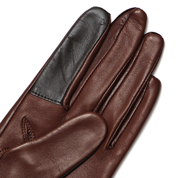  手袋 レディース スマホ対応 女性用 グローブ ロング 革手袋 イタリーラム 羊革 手袋 ベンベルグ 裏地 ダークブラウン ブラウン 茶 茶色 日本製 レザーグローブ 婦人 美しい プレゼント ギフト クリスマス 冬物 ブランド クロダ(KURODA)