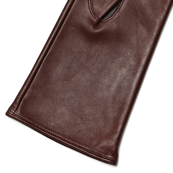  手袋 レディース スマホ対応 女性用 グローブ ロング 革手袋 イタリーラム 羊革 手袋 ベンベルグ 裏地 ダークブラウン ブラウン 茶 茶色 日本製 レザーグローブ 婦人 美しい プレゼント ギフト クリスマス 冬物 ブランド クロダ(KURODA)