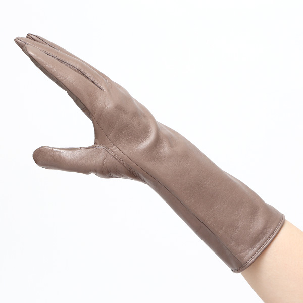  手袋 レディース スマホ対応 女性用 グローブ ロング 革手袋 イタリーラム 羊革 手袋 ベンベルグ 裏地 グレー グレイ 灰色 日本製 レザーグローブ 婦人 美しい プレゼント ギフト クリスマス 冬物 ブランド クロダ(KURODA)