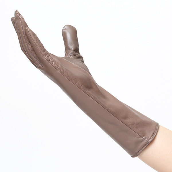  手袋 レディース スマホ対応 女性用 グローブ ロング 革手袋 イタリーラム 羊革 手袋 ベンベルグ 裏地 グレー グレイ 灰色 日本製 レザーグローブ 婦人 美しい プレゼント ギフト クリスマス 冬物 ブランド クロダ(KURODA)