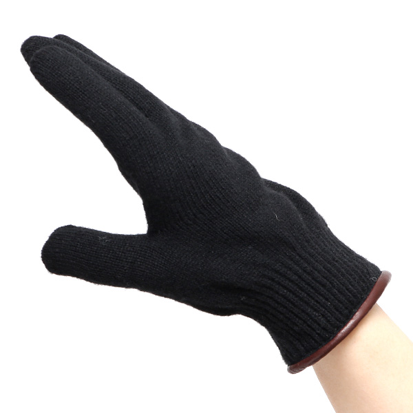  ニット手袋 レディース グローブ カシミヤ100％裏地 ウール 手袋 温かい 厚手 日本製 無地 おしゃれ ブラック 黒 黒色 カシミア 通勤 通学 冬物 彼女 妻 婦人 女性用 手袋 プレゼント 化粧箱付き ブランド クロダ(KURODA)