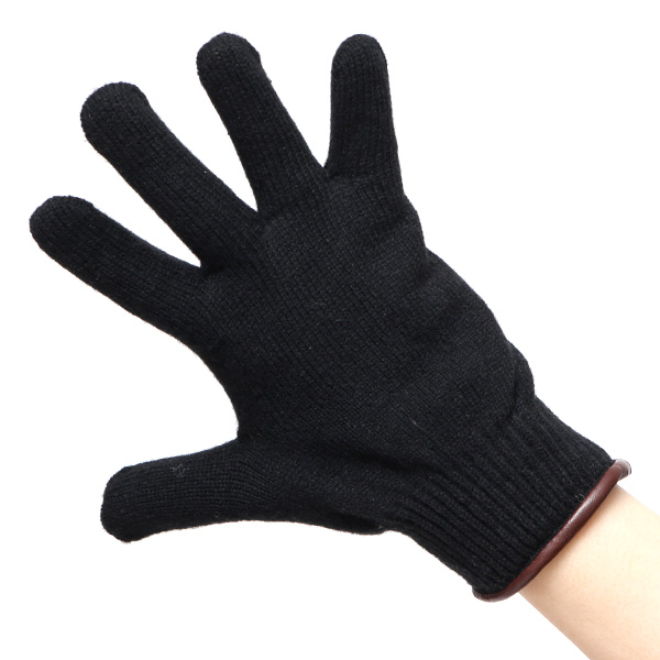  ニット手袋 レディース グローブ カシミヤ100％裏地 ウール 手袋 温かい 厚手 日本製 無地 おしゃれ ブラック 黒 黒色 カシミア 通勤 通学 冬物 彼女 妻 婦人 女性用 手袋 プレゼント 化粧箱付き ブランド クロダ(KURODA)