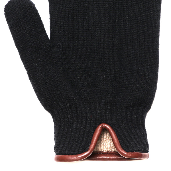  ニット手袋 レディース グローブ カシミヤ100％裏地 ウール 手袋 温かい 厚手 日本製 無地 おしゃれ ブラック 黒 黒色 カシミア 通勤 通学 冬物 彼女 妻 婦人 女性用 手袋 プレゼント 化粧箱付き ブランド クロダ(KURODA)