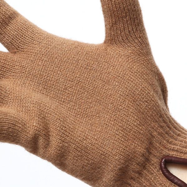  ニット手袋 レディース グローブ カシミヤ100％裏地 ウール 手袋 温かい 厚手 日本製 無地 おしゃれ キャメル ブラウン 茶 茶色 カシミア 通勤 通学 冬物 彼女 妻 婦人 女性用 手袋 プレゼント 化粧箱付き ブランド クロダ(KURODA)