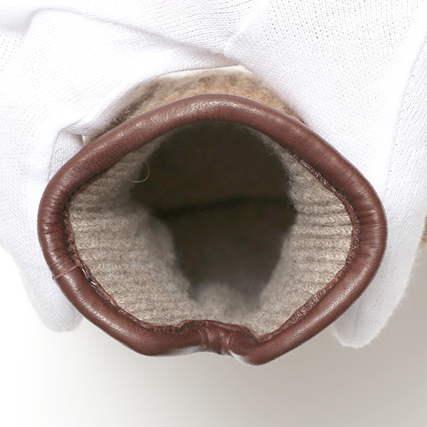  ニット手袋 レディース グローブ カシミヤ100％裏地 ウール 手袋 温かい 厚手 日本製 無地 おしゃれ キャメル ブラウン 茶 茶色 カシミア 通勤 通学 冬物 彼女 妻 婦人 女性用 手袋 プレゼント 化粧箱付き ブランド クロダ(KURODA)