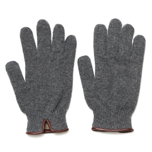 クロダ(KURODA) 【WOMEN】 イタリアンシープ パイピング ニット グローブ ダークグレー