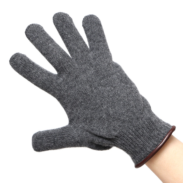  ニット手袋 レディース グローブ カシミヤ100％裏地 ウール 手袋 温かい 厚手 日本製 無地 おしゃれ ダークグレー グレー グレイ 灰色 カシミア 通勤 通学 冬物 彼女 妻 婦人 女性用 手袋 プレゼント 化粧箱付き ブランド クロダ(KURODA)