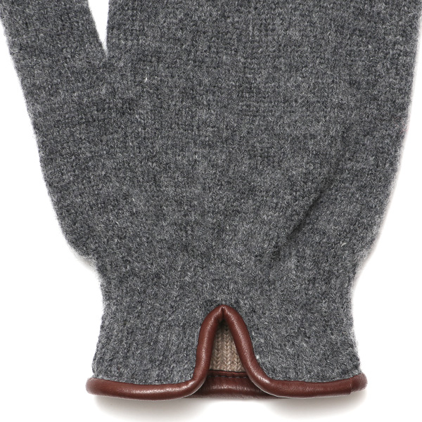  ニット手袋 レディース グローブ カシミヤ100％裏地 ウール 手袋 温かい 厚手 日本製 無地 おしゃれ ダークグレー グレー グレイ 灰色 カシミア 通勤 通学 冬物 彼女 妻 婦人 女性用 手袋 プレゼント 化粧箱付き ブランド クロダ(KURODA)