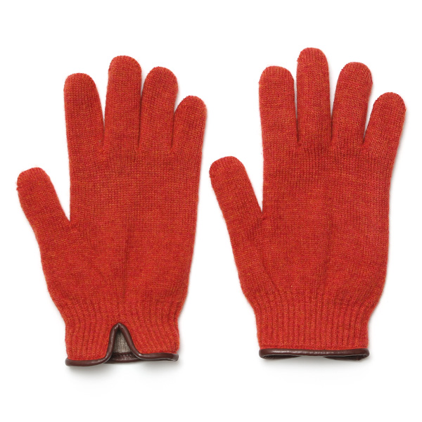クロダ(KURODA) 【WOMEN】 イタリアンシープ パイピング ニット グローブ オレンジ