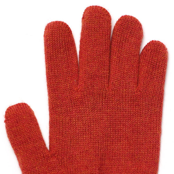  ニット手袋 レディース グローブ カシミヤ100％裏地 ウール 手袋 温かい 厚手 日本製 無地 おしゃれ オレンジ 橙色 カシミア 通勤 通学 冬物 彼女 妻 婦人 女性用 手袋 プレゼント 化粧箱付き ブランド クロダ(KURODA)