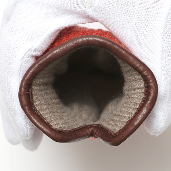  ニット手袋 レディース グローブ カシミヤ100％裏地 ウール 手袋 温かい 厚手 日本製 無地 おしゃれ オレンジ 橙色 カシミア 通勤 通学 冬物 彼女 妻 婦人 女性用 手袋 プレゼント 化粧箱付き ブランド クロダ(KURODA)