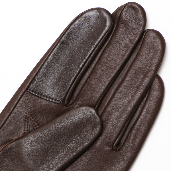  【スマホ対応】 手袋 メンズ レザー グローブ 冬 革手袋 シンプル 防寒 紳士 レザーグローブ 無地 ダークブラウン ブラウン 茶 茶色 タッチパネル シープスキン 手袋 ブランド プレゼント ギフト クリスマス 男性用 通勤 クロダ(KURODA)