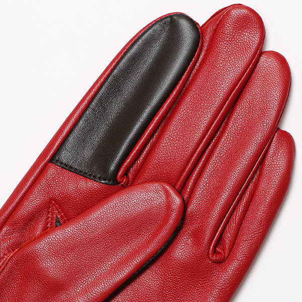 【スマホ対応】 手袋 メンズ レザー グローブ 冬 革手袋 シンプル 防寒 紳士 レザーグローブ 無地 レッド ワイン 赤色 タッチパネル シープスキン 手袋 ブランド プレゼント ギフト クリスマス 男性用 通勤 クロダ(KURODA)