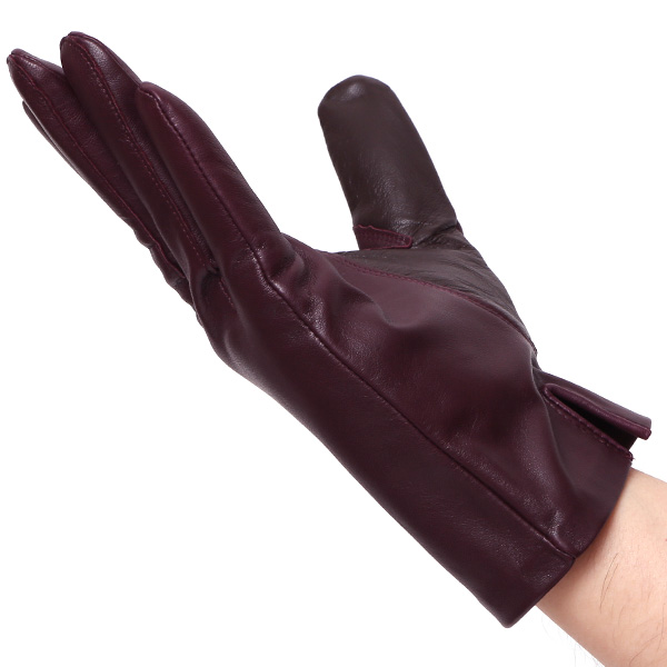  【スマホ対応】 手袋 メンズ レザー グローブ 冬 革手袋 シンプル 防寒 紳士 レザーグローブ 無地 レッド ワイン 赤色 タッチパネル シープスキン 手袋 ブランド プレゼント ギフト クリスマス 男性用 通勤 クロダ(KURODA)