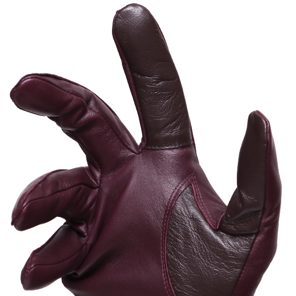  【スマホ対応】 手袋 メンズ レザー グローブ 冬 革手袋 シンプル 防寒 紳士 レザーグローブ 無地 レッド ワイン 赤色 タッチパネル シープスキン 手袋 ブランド プレゼント ギフト クリスマス 男性用 通勤 クロダ(KURODA)