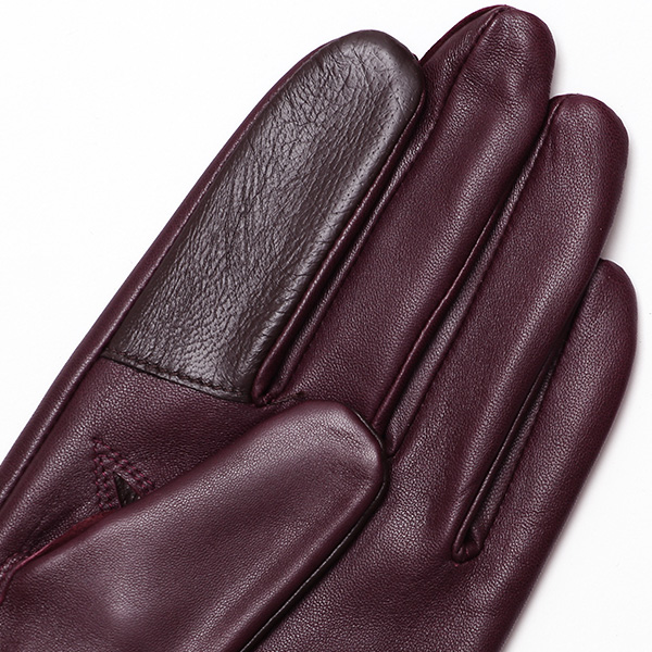  【スマホ対応】 手袋 メンズ レザー グローブ 冬 革手袋 シンプル 防寒 紳士 レザーグローブ 無地 レッド ワイン 赤色 タッチパネル シープスキン 手袋 ブランド プレゼント ギフト クリスマス 男性用 通勤 クロダ(KURODA)