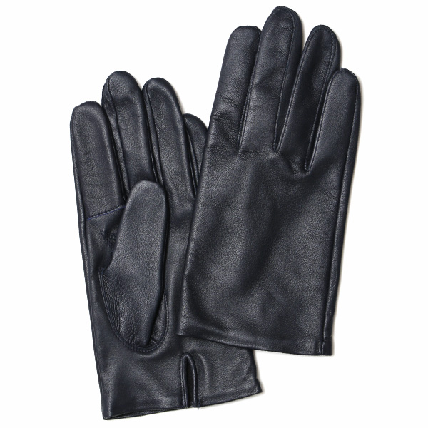 クロダ(KURODA) 【MEN】 スマホ対応 羊革(ラムレザー) 手袋 ネイビー