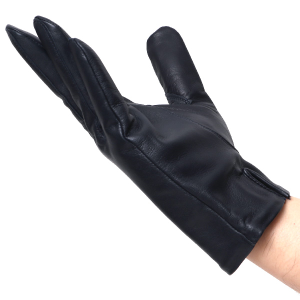  【スマホ対応】 手袋 メンズ レザー グローブ 冬 革手袋 シンプル 防寒 紳士 レザーグローブ 無地 ブルー ネイビー 青色 タッチパネル シープスキン 手袋 ブランド プレゼント ギフト クリスマス 男性用 通勤 クロダ(KURODA)