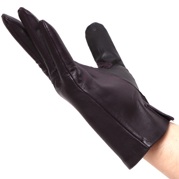  【スマホ対応】 手袋 メンズ レザー グローブ 冬 革手袋 シンプル 防寒 紳士 レザーグローブ 無地 パープル 紫色 タッチパネル シープスキン 手袋 ブランド プレゼント ギフト クリスマス 男性用 通勤 クロダ(KURODA)