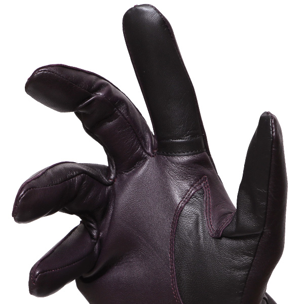  【スマホ対応】 手袋 メンズ レザー グローブ 冬 革手袋 シンプル 防寒 紳士 レザーグローブ 無地 パープル 紫色 タッチパネル シープスキン 手袋 ブランド プレゼント ギフト クリスマス 男性用 通勤 クロダ(KURODA)